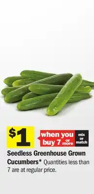 Meijer Seedless Greenhouse Grown Cucumbers offer