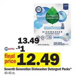 Meijer Seventh Generation Dishwasher Detergent Packs offer