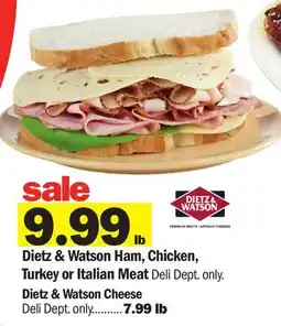 Meijer Dietz & Watson Ham, Chicken, Turkey or Italian Meat offer