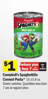 Meijer Campbell's SpaghettiOs Canned Pasta offer