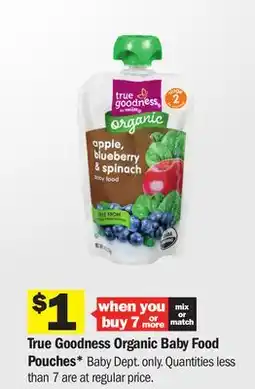 Meijer True Goodness Organic Baby Food Pouches offer