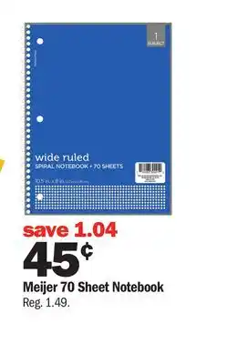 Meijer Meijer 70 Sheet Notebook offer