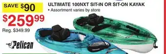 Dunham's Sports PELICAN ULTIMATE 100NXT SIT-IN OR SIT-ON KAYAK offer