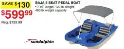 Dunham's Sports SUNDOLPHIN BAJA 5 SEAT PEDAL BOAT offer