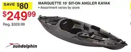 Dunham's Sports SUNDOLPHIN MARQUETTE 10' SIT-ON ANGLER KAYAK offer
