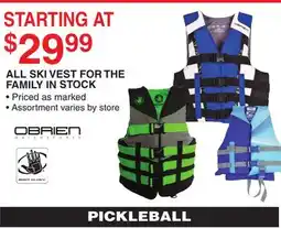 Dunham's Sports OBRIEN ALL SKI VEST FOR THE FAMILY offer