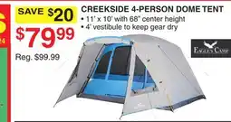 Dunham's Sports CREEKSIDE 4-PERSON DOME TENT offer