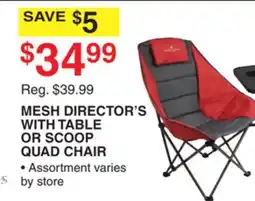 Dunham's Sports MESH DIRECTOR'S WITH TABLE OR SCOOP QUAD CHAIR offer