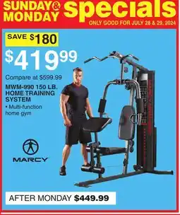 Dunham's Sports MARCY 150 LB. HOME TRAINING SYSTEM offer