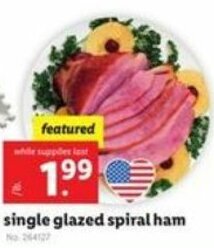 Lidl Single Glazed Spiral Ham offer