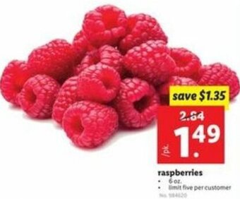 Lidl Raspberries 6 oz offer