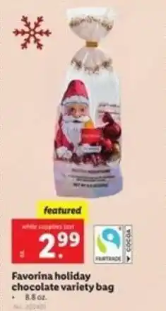 Lidl Favorina Holiday Chocolate Variety Bag 8.8 oz offer