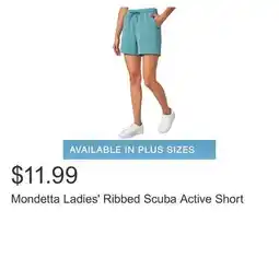 Costco Mondetta Ladies' Ribbed Scuba Active Short offer