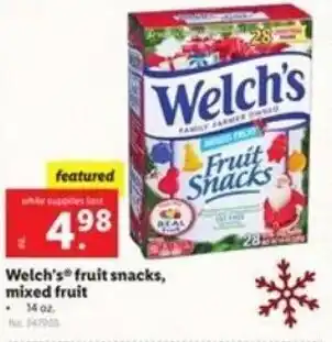 Lidl Welch's Fruit Snacks, Mixed Fruit 14 oz offer