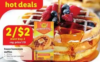 Lidl Frozen Homestyle Waffles 12.3 oz offer