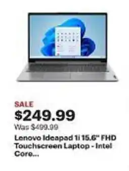 Best Buy Lenovo Ideapad 1i 15.6" FHD Touchscreen Laptop - Intel Core... offer