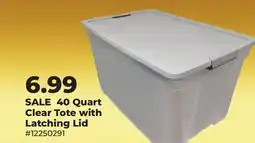 Runnings Edge Plastics 40 Quart Clear Tote with Latching Lid offer