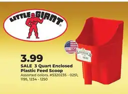 Runnings Little Giant 3 Quart Enclosed Plastic Feed Scoop offer