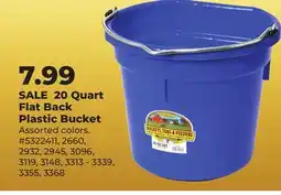 Runnings 20 Quart Flat Back Plastic Bucket offer