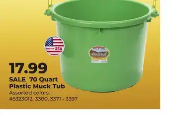 Runnings 70 Quart Plastic Muck Tub offer