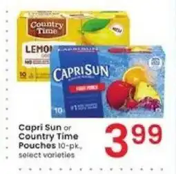 Albertsons Capri Sun or Country Time Pouches 10-pk, select varieties offer