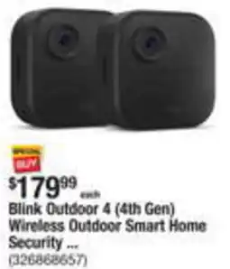 The Home Depot Blink Outdoor 4 (4th Gen) Wireless Outdoor Smart Home Security ... (326868657) offer
