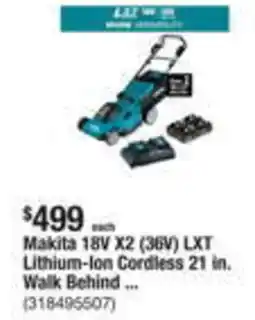 The Home Depot Makita 18V X2 (36V) LXT Lithium-Ion Cordless 21 in. Walk Behind... (318495507) offer
