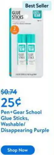 Walmart Pen+Gear School Glue Sticks, Washable/ Disappearing Purple offer