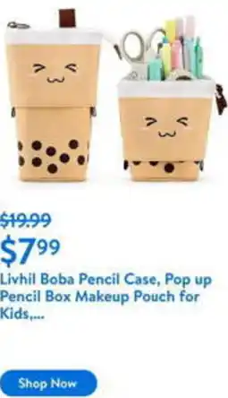 Walmart Livhil Boba Pencil Case, Pop up Pencil Box Makeup Pouch for Kids,... offer