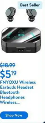 Walmart FNYOXU Wireless Earbuds Headset Bluetooth Headphones Wireless... offer