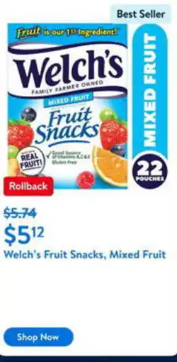Walmart Welch's Fruit Snacks, Mixed Fruit offer