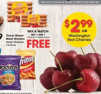 Kroger Washington Red Cherries offer