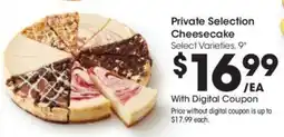 Kroger Private Selection Cheesecake offer
