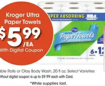 Kroger Kroger Ultra Paper Towels offer