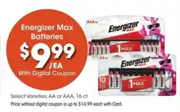 Kroger Energizer Max Batteries offer