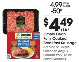 Kroger Jimmy Dean Fully Cooked Breakfast Sausage offer
