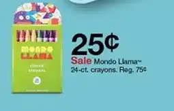 Target Sale Mondo Llama™ 24-ct. crayons. Reg. 754 offer