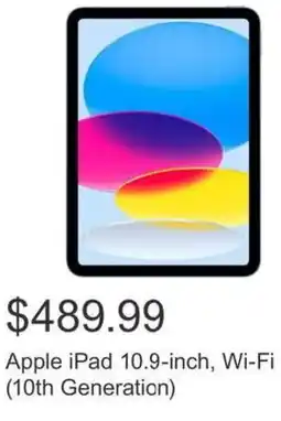 Costco Apple iPad 10.9-inch, Wi-Fi offer
