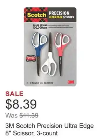 Costco 3M Scotch Precision Ultra Edge 8" Scissor, 3-count offer