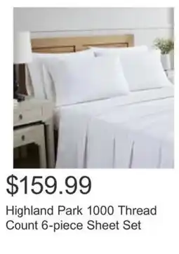 Costco Highland Park 1000 Thread Count 6-piece Sheet Set offer