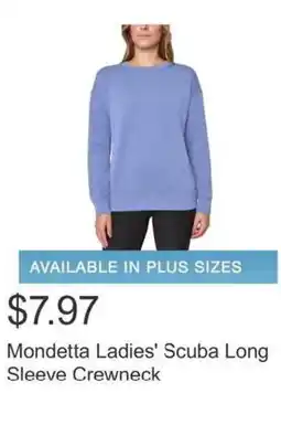 Costco Mondetta Ladies' Scuba Long Sleeve Crewneck offer