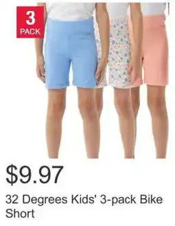 Costco 32 Degrees Kids' 3-pack Bike Short offer