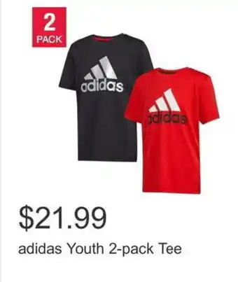 Costco adidas Youth 2-pack Tee offer