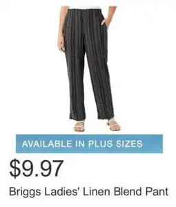 Costco Briggs Ladies' Linen Blend Pant offer