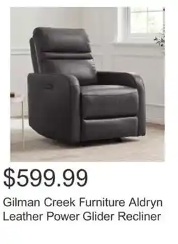 Costco Gilman Creek Furniture Aldryn Leather Power Glider Recliner offer