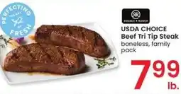Albertsons USDA CHOICE Beef Tri Tip Steak boneless, family pack offer