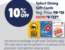 Family Dollar Select Dining Gift Cards offer