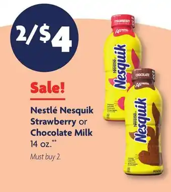 Family Dollar Nestlé Nesquik Strawberry or Chocolate Milk offer