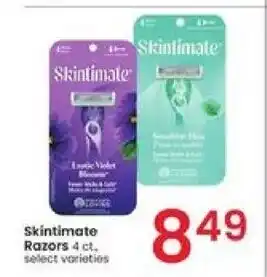 Albertsons Skintimate Razors 4 ct. select varieties offer