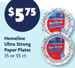 Family Dollar Homeline Ultra Strong Paper Plates offer